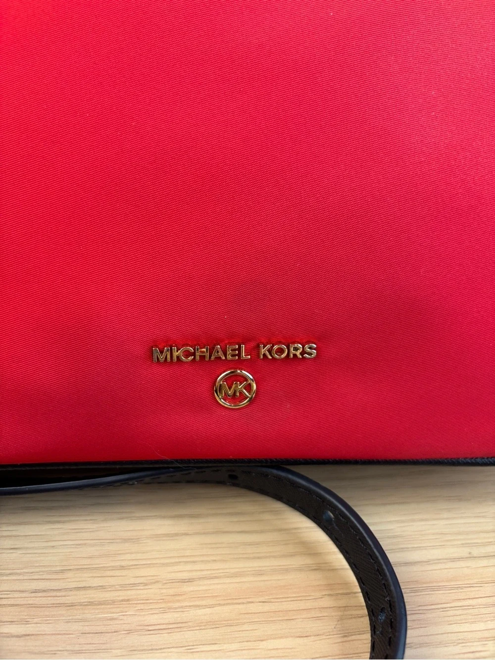 Michael Kors Jet Set Red Nylon Gabardine Messenger Crossbody Bag